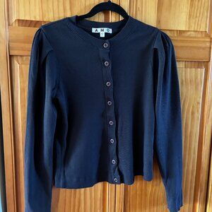 AMO Puff Sleeve Cardigan in Black Size L